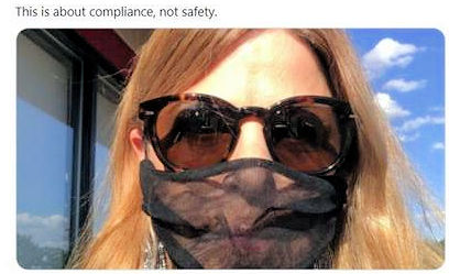 Nieuwe vorm van corona protest: Anti-masker maskers